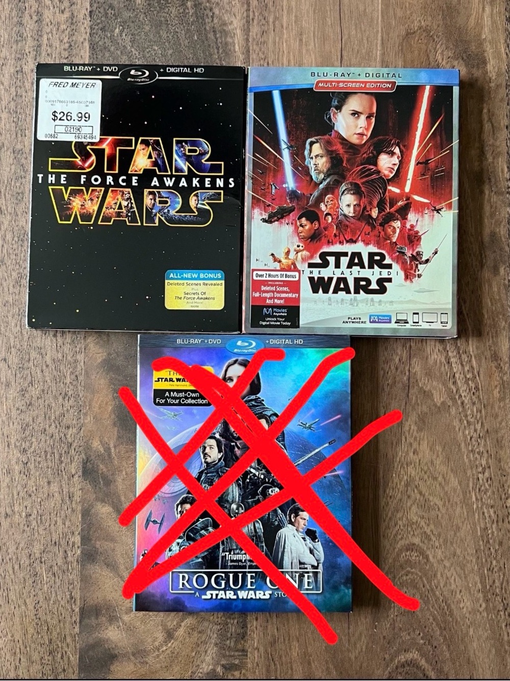 Star Wars: The Force Awakens & The Last Jedi Blu-Ray & DVD Movies